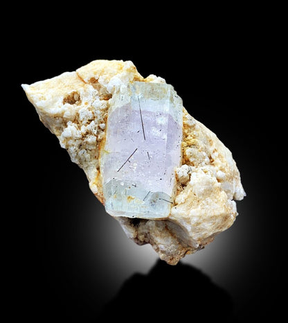 Bi-color beryl showing pink morganite and blue aquamarine zones
85 gram AquaMorganite specimen self-standing display