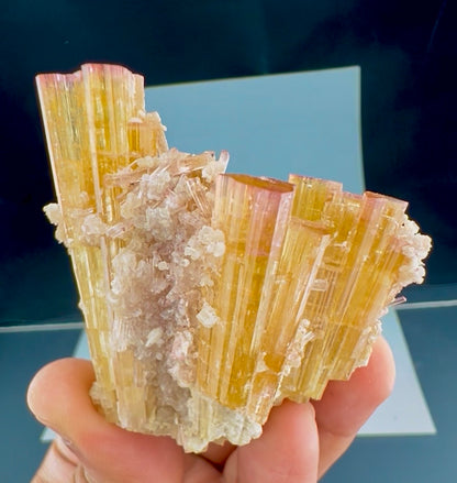 Pink and Orange Tourmaline Crystals Cluster with Lepidolite, 80 Gran