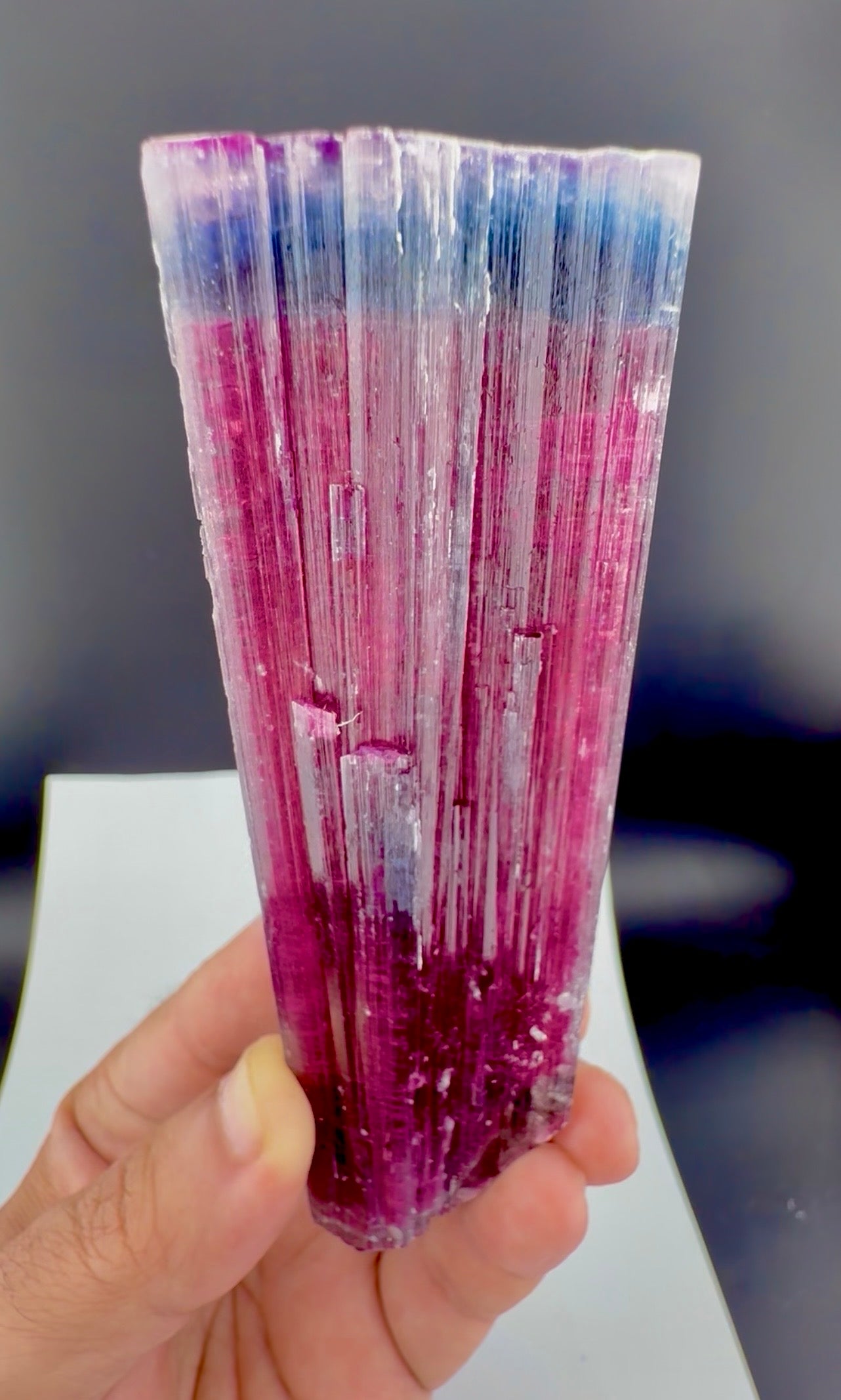 Blue Cap Tourmaline Crystal from Afghanistan, 213 gram