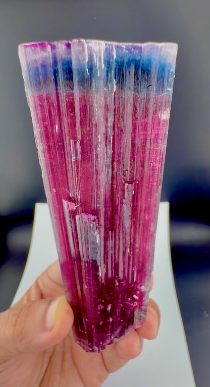 Blue Cap Tourmaline Crystal from Afghanistan, 213 gram