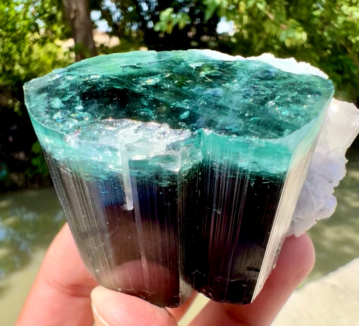 Blue Cap Tourmaline, Pink Lepidolite, Quartz and Albite specimen from Afghanistan, 205 gram