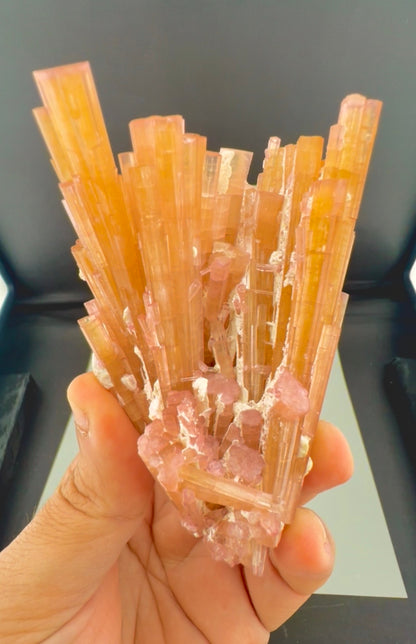 Orange Tourmaline Crystals Cluster , 224 gran