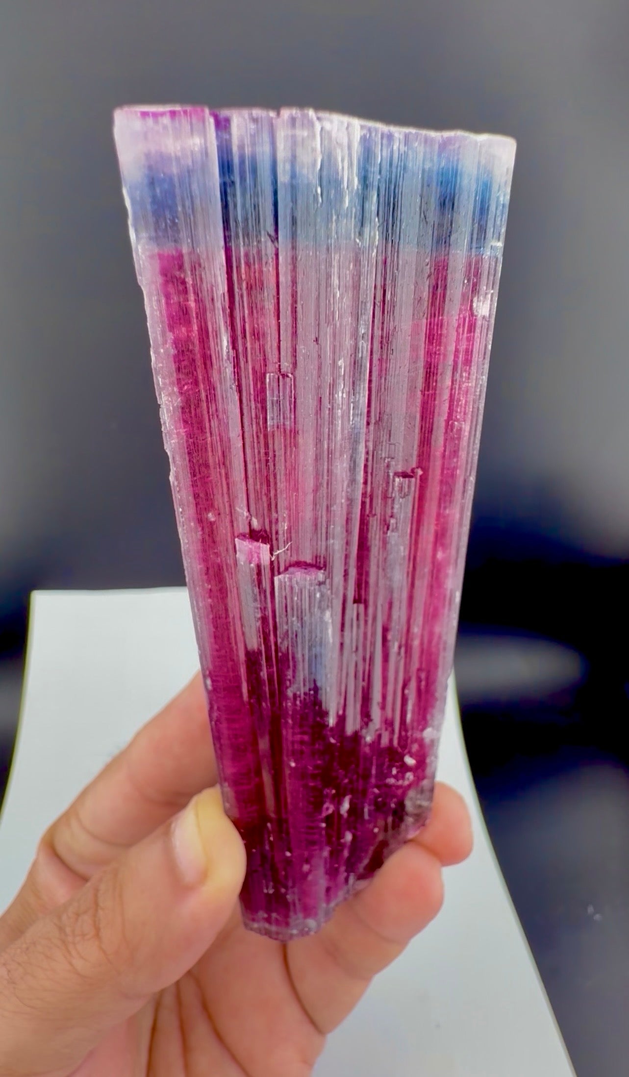 Blue Cap Tourmaline Crystal from Afghanistan, 213 gram