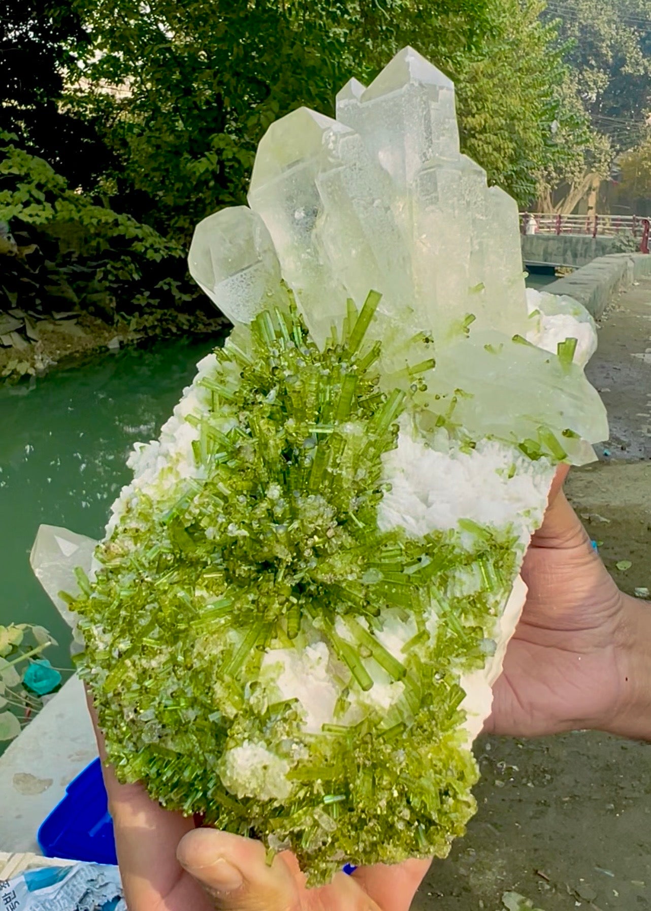 Tourmaline Crystals Cluster with Quartz on matrix from Chapu Mine Pakistan, 7014 gram