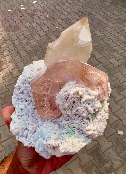 Morganite with Tourmalines, Quartz and Albite from Afghanistan, 1412 gram