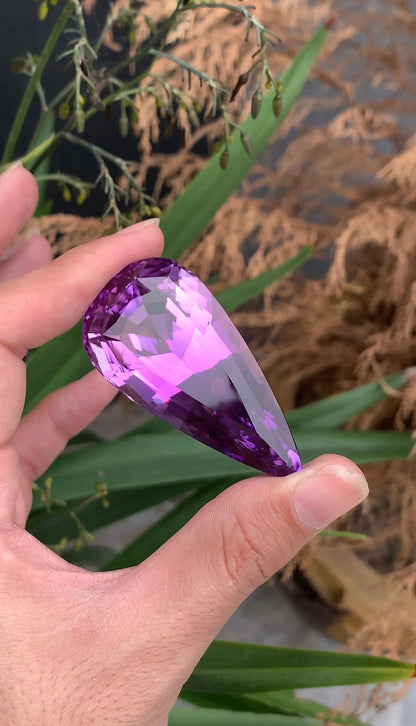 Natural Deep Pink Kunzite Gemstone – 300 Ct Afghan Pear Cut Kunzite – Massive Collector Gem , Museum Size Stone