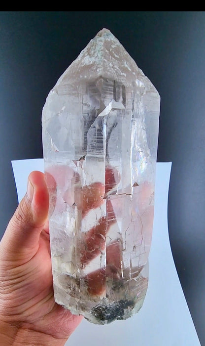 Clear Quartz Crystal with Chlorite Garden Inclusions, Cathedral Pattern, Tormiq Valley Pakistan, Collector Specimen, 1704 gram