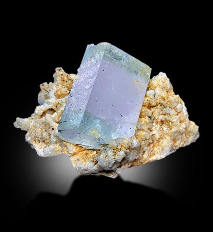 AquaMorganite, Morganite Var Aquaamrine, AquaMorganite With Schorl and Feldspar From Skardu Pakistan - 80 gram