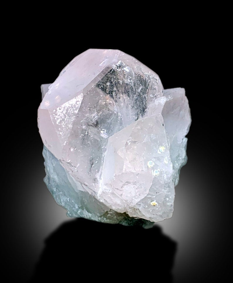 Natural Pink Morganite Crystals Cluster With Microlite From Afghanistan - 118 gram