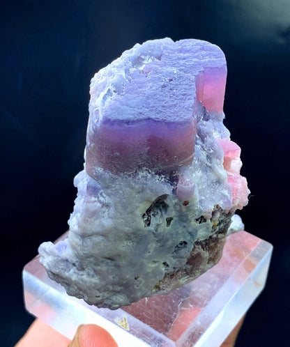 Natural Blue Cap Pink Tourmaline with Blue Mica, Crystal Specimen, Tourmaline Crystal from Badakhshan Afghanistan - 155 gram