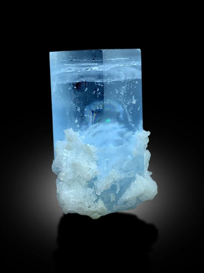 Natural Terminated Sky Blue Aquamarine With Albite From Shigar Valley SKardu Pakistan - 54 gram