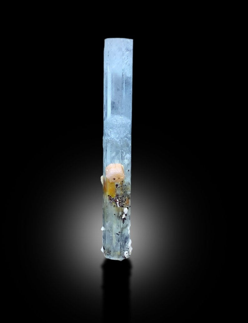 Aquamarine DT Crystal With Apatite and Hematite From Shigar Valley Skardu Pakistan - 64 gram