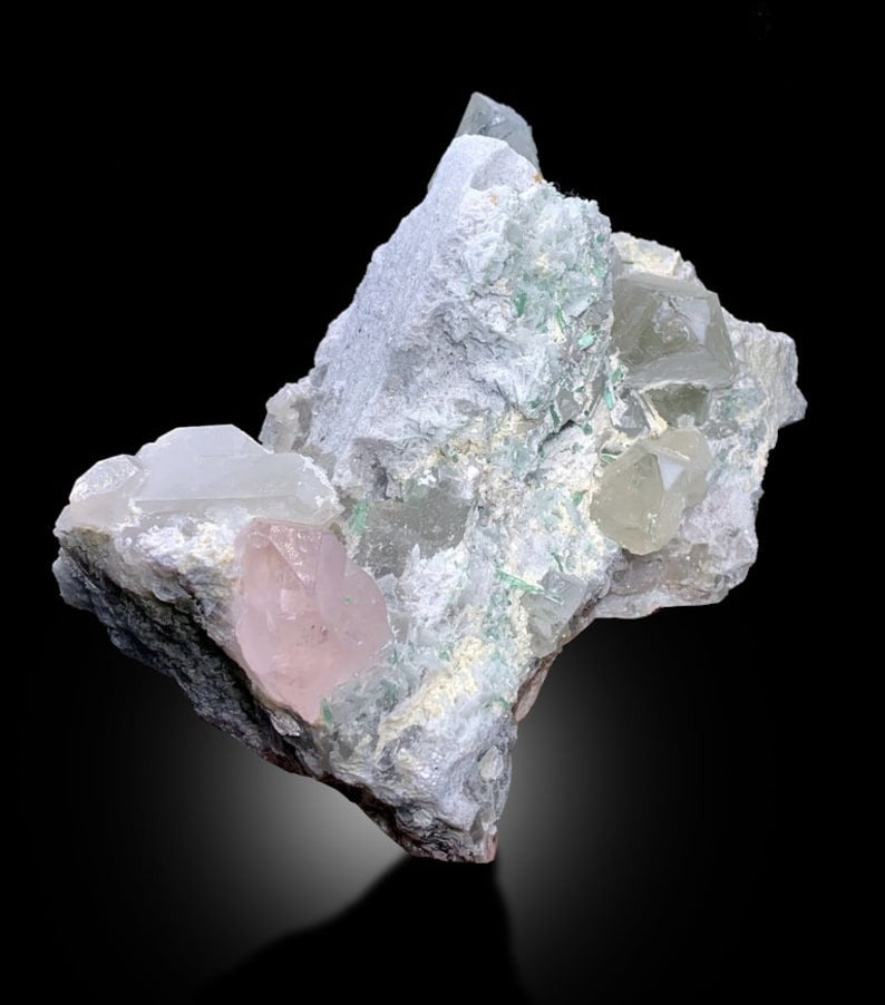 Pink Morganite With Green Tourmalines Quartz and Cleavelandite Albite Mineral Specimen From Afghanistan - 2713 gram