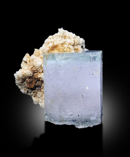 AquaMorganite, Morganite Var Aquamarine, AquaMorganite With Schorl and Feldspar From Skardu Pakistan - 85 gram