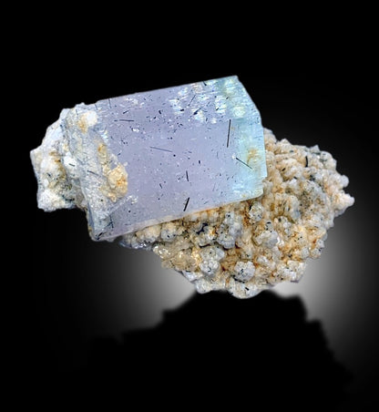 AquaMorganite, Morganite Var Aquaamrine, AquaMorganite With Schorl and Feldspar From Skardu Pakistan - 54 gram