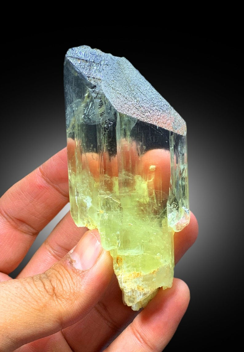 Transparent Yellow Triphane Kunzite Crystal, Mineral Specimen, Natural Kunzite, Raw Mineral, Kunzite Crystal from Afghanistan - 185 gram