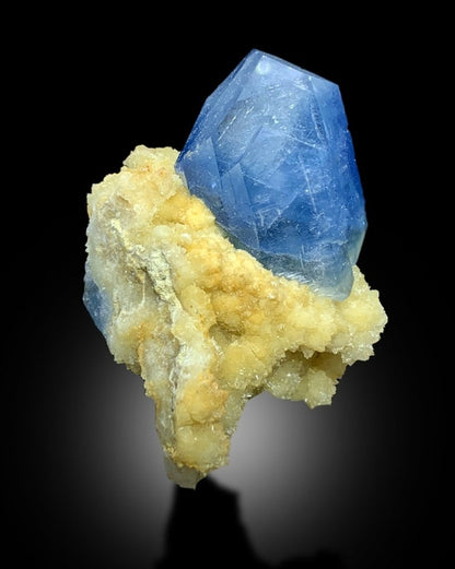 Celestine Crystals with Calcite Mineral Specimen from Afghanistan - 95 gram