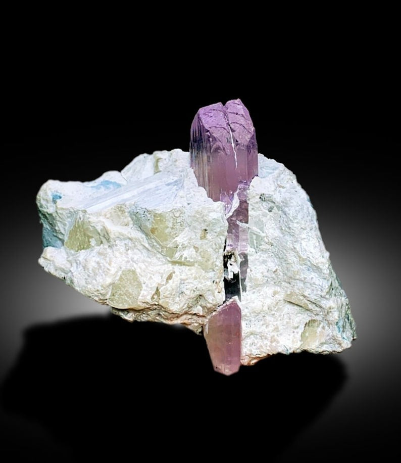 Pink Kunzite Specimen, Pink Kunzite crystal on matrix, Natural Kunzite, Kunzite stone, Mineral Specimen, Raw Kunzite, Raw Gemstone, 466 gram