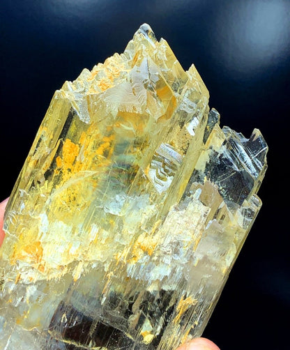 Natural Yellow Color Triphane Kunzite with Complex Mountain Shape Terminations, Kunzite Gemstone, Spodumene Kunzite Crystal - 550 gram
