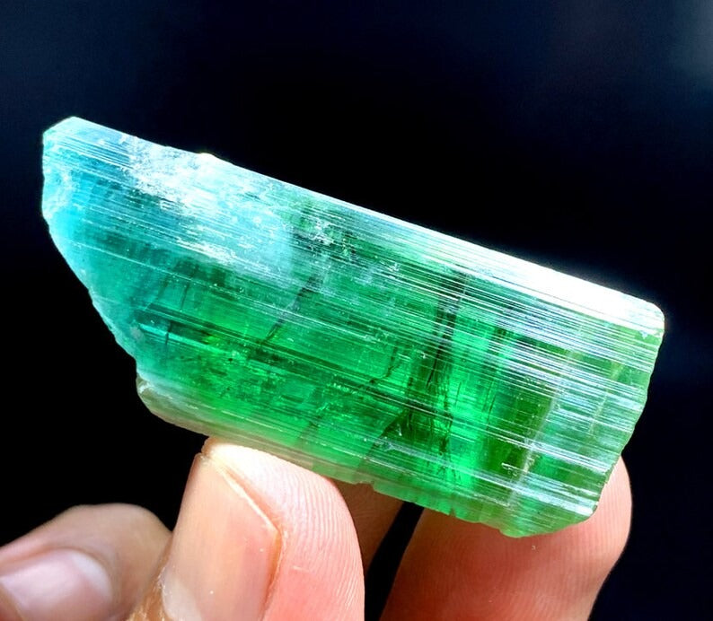 Blue Green Tourmaline Crystal, Natural Tourmaline, Tourmaline Specimen, Tourmaline Rough, Tourmaline Crystal From Afghanistan 140.60 cts