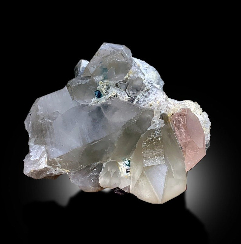 Pink Morganite With Tourmaline, Quartz and Albite Mineral Specimen From Afghanistan - 340 gram