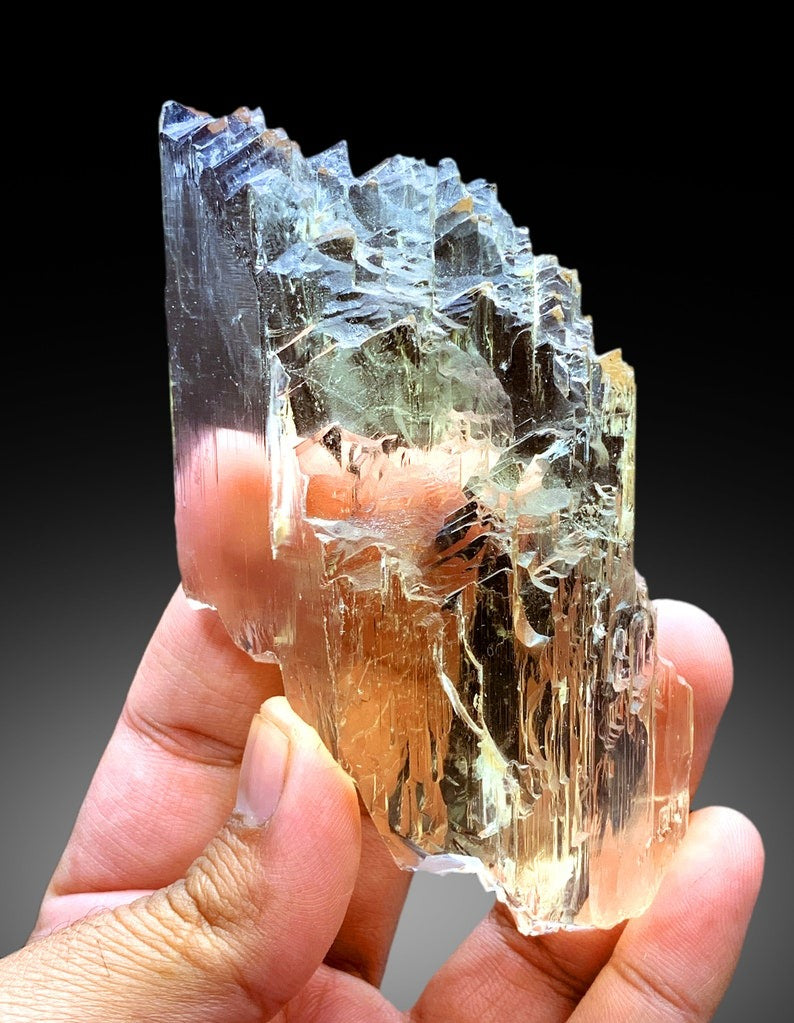 Exquisite Yellow Triphane Kunzite with Complex Terminations, Raw Kunzite Stone, Kunzite Specimen, Kunzite from Afghanistan - 254 gram