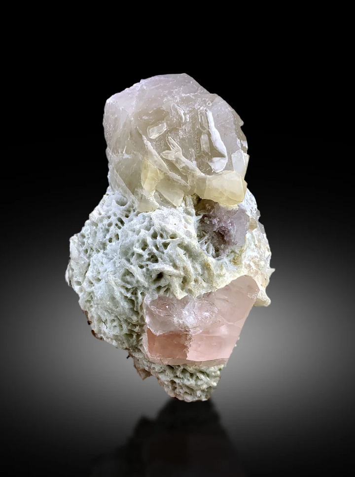 Pink Morganite with Pollucite and Quartz, Morganite Specimen, Quartz Crystal, Mineral Specimen, Healing Crystals, Chakra Crystal, 1298 gram