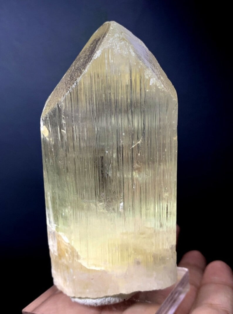 Natural Yellow Kunzite Crystal, Triphane Crystal, Kunzite Specimen, Spodumene Kunzite, Mineral Specimen, Crystal Specimen, 372g