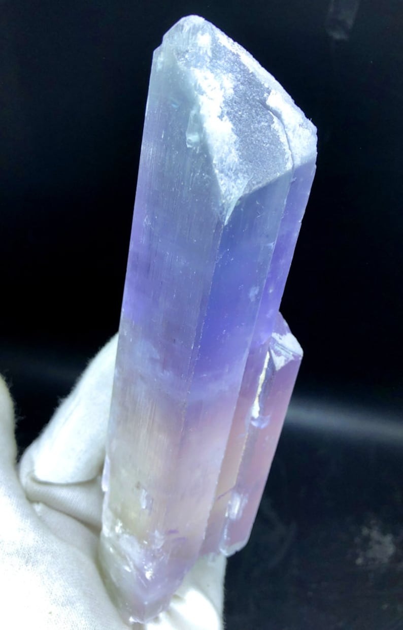 Bicolor Kunzite Crystal, Natural Kunzite, Kunzite stone, Pink Kunzite, Kunzite for sale, Raw Kunzite, Mineral Specimen, Healing Stone, 679g
