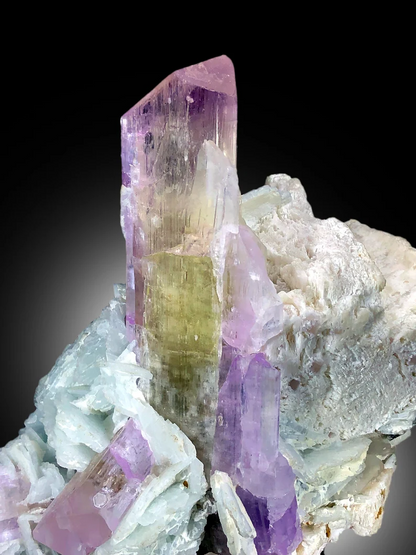 V Shape Terminated Pink Color Kunzite with Cleavelandite Albite and Quartz, Kunzite Crystals, Kunzite Specimen from Afghanistan - 1280 gram