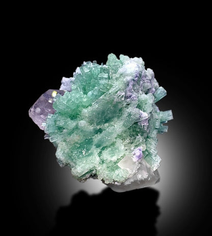 Green Tourmaline Crystals Cluster With Morganite and Cleavelandite Albite Mineral Specimen From Afghanistan - 148 gram