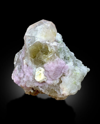 Morganite Specimen, Natural Morganite Crystal with Purple Apatite and Mica, Tourmalines and Albite Mineral Specimen from Afghanistan, 415 g
