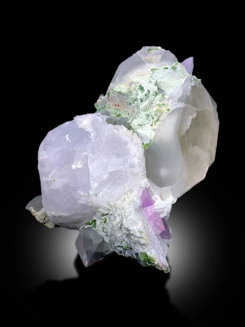 Pollucite With Kunzite Green Tourmalines Quartz and Albite Combine Specimen From Afghanistan - 4270 gram