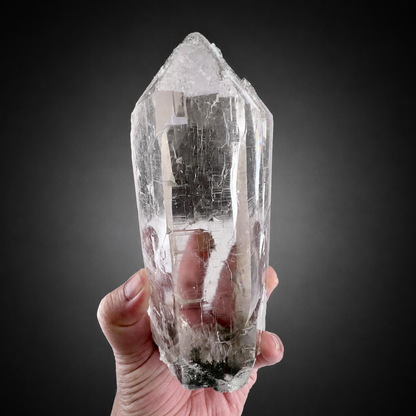 Clear Quartz Crystal with Chlorite Garden Inclusions, Cathedral Pattern, Tormiq Valley Pakistan, Collector Specimen, 1704 gram