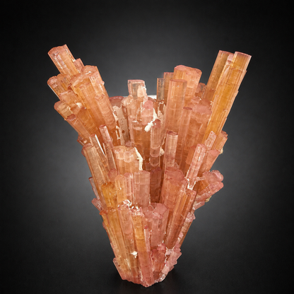 Orange Tourmaline Crystals Cluster , 224 gran