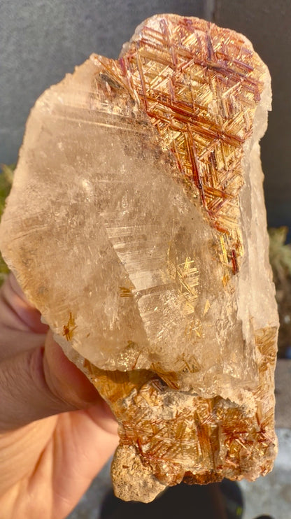 Sagenite Rutile on Quartz Crystal Specimen, Pakistan, 199 gram