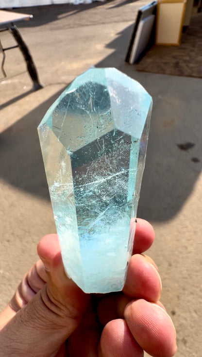 Aquamarine crystal with Diamond cut termination from Pakistan , 63 gram