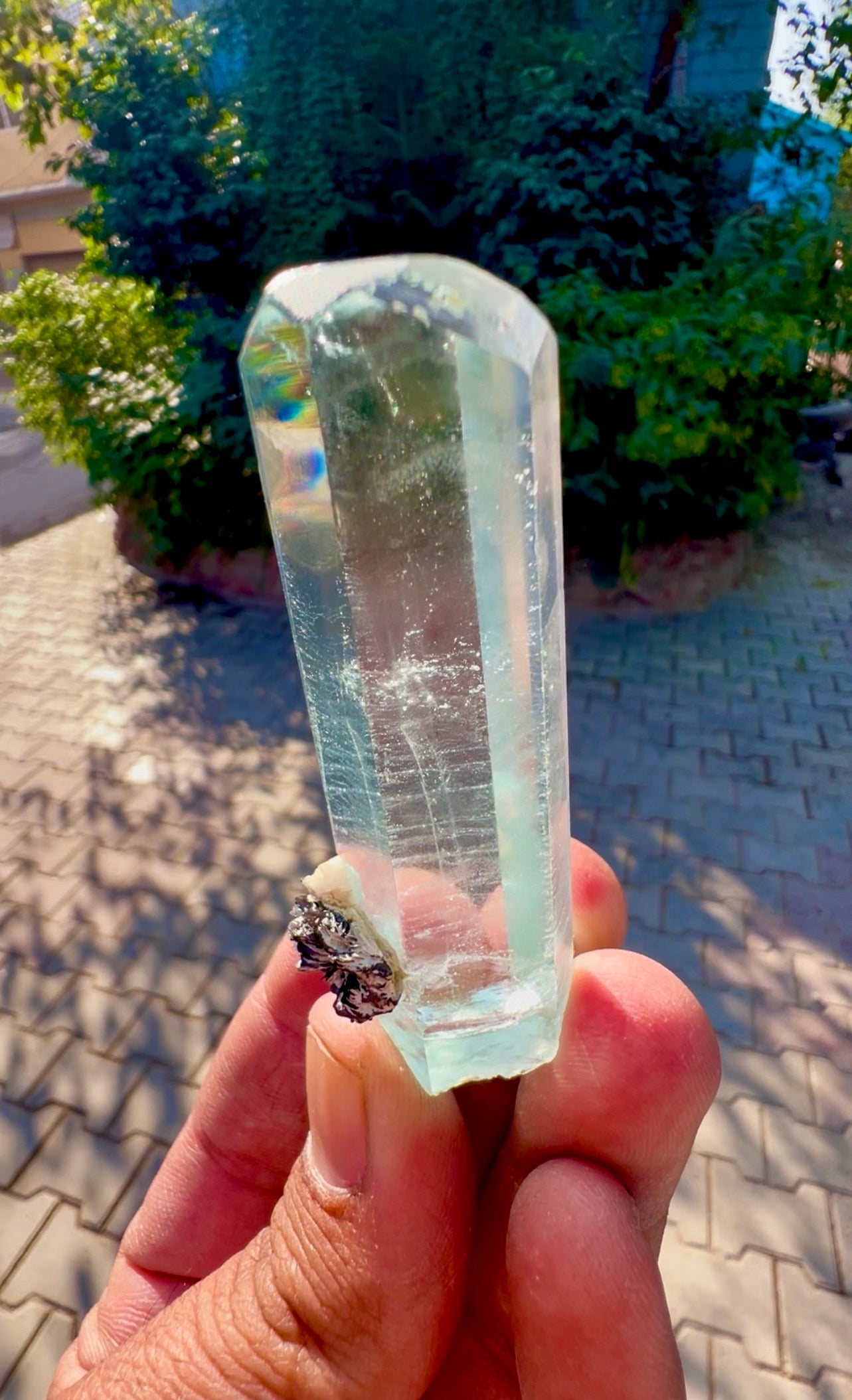 Aquamarine crystal with Hematite Flower from Pakistan, 48 gram