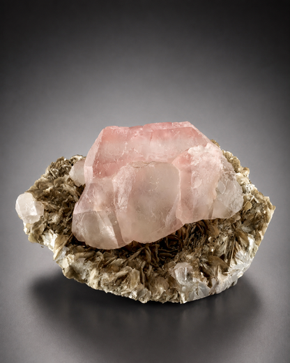 Pink Fluorite on Mica Matrix from Chumar Bakhoor Pakistan, 1619 gran