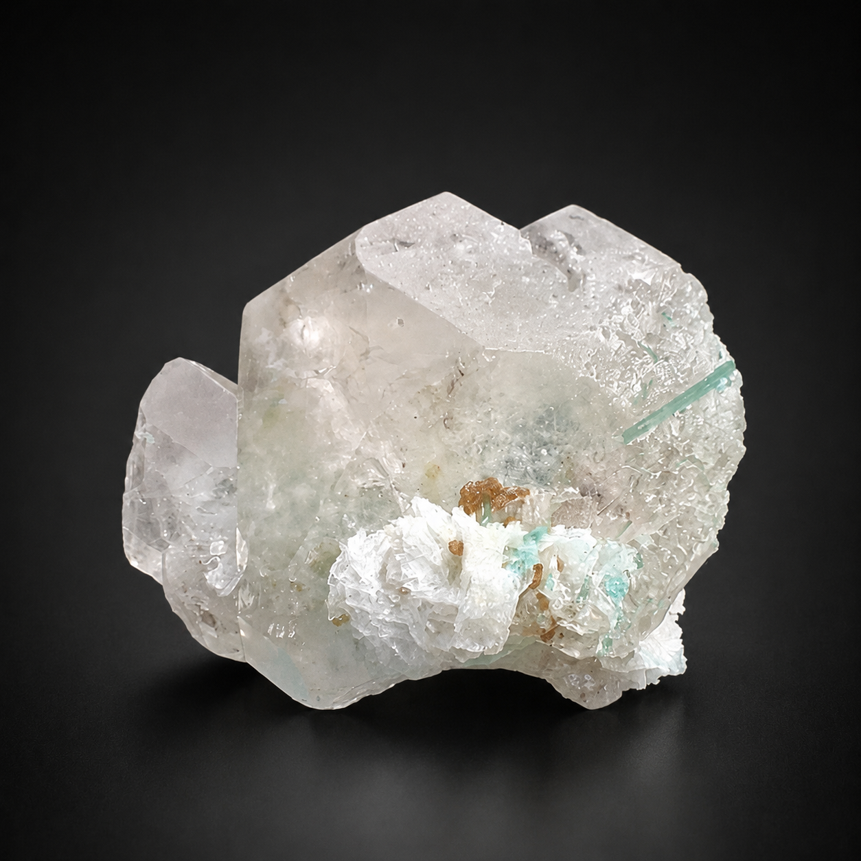Bicolor Beryl Morganite Aquamarine with Green Tourmaline, Microlite and Albite from Afghanistan, 576 gram