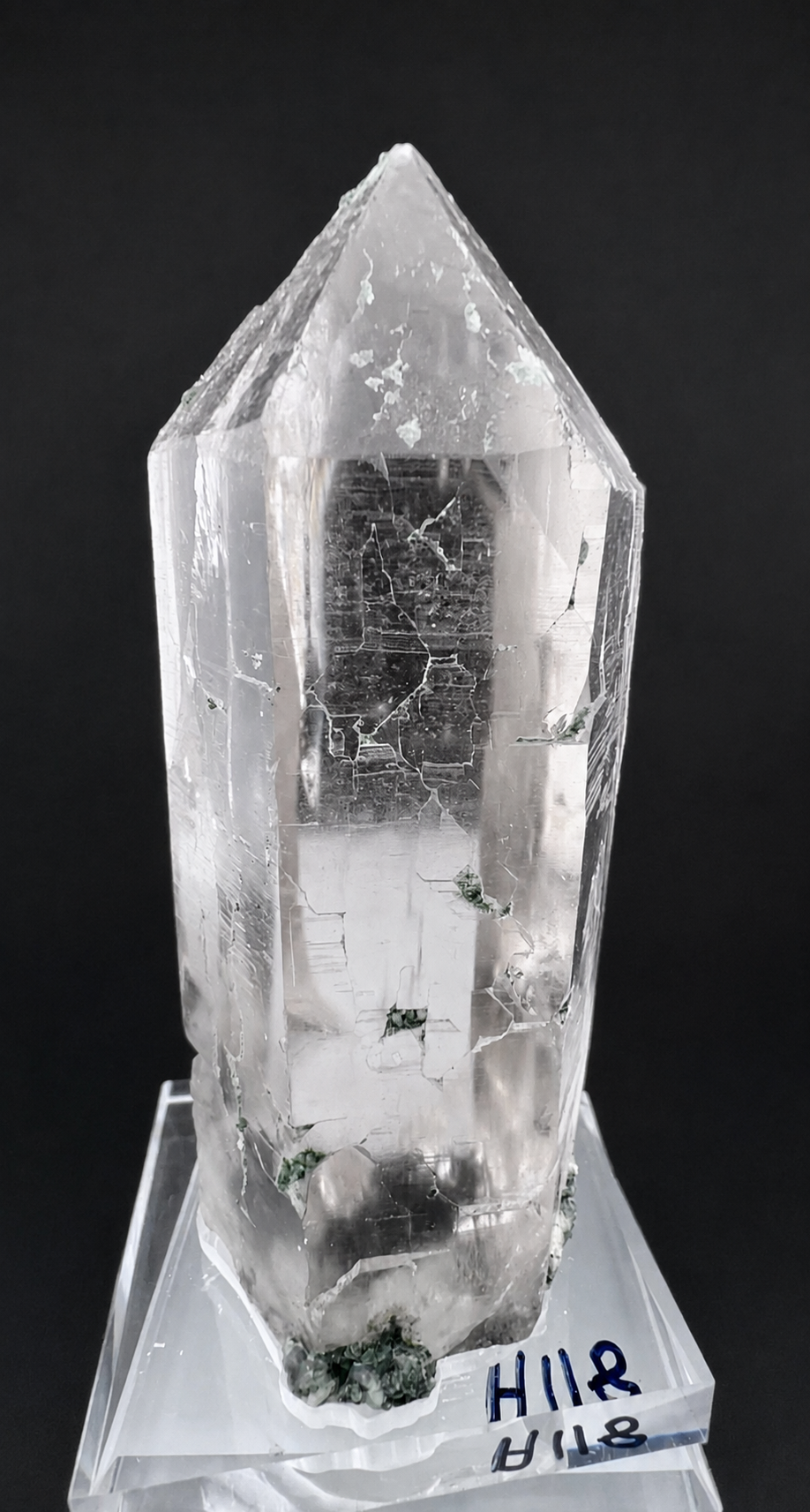 Clear Quartz Crystal with Chlorite Garden Inclusions, Cathedral Pattern, Tormiq Valley Pakistan, Collector Specimen, 1704 gram