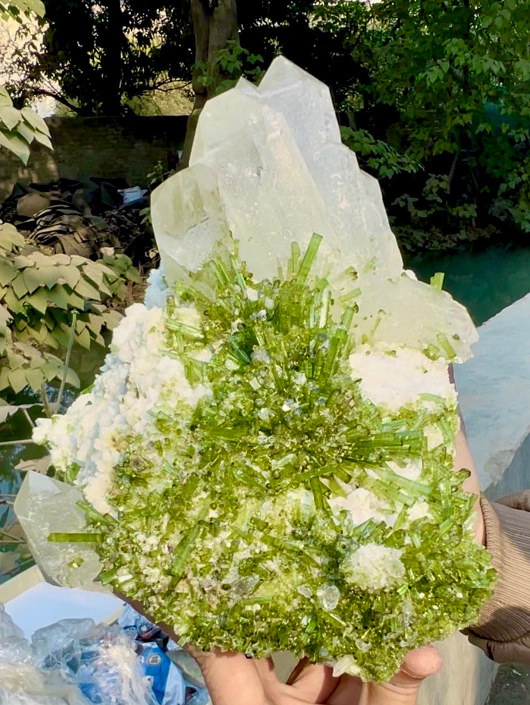 Tourmaline Crystals Cluster with Quartz on matrix from Chapu Mine Pakistan, 7014 gram