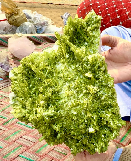 Green Tourmaline Crystals Cluster on matrix from Chapu Mine Pakistan, 3418 gram