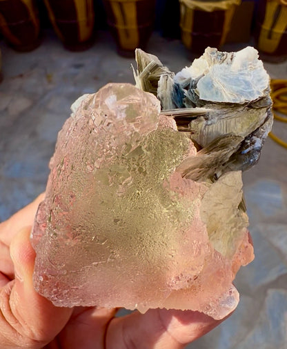 Pink Fluorite with Mica from Pakistan, 183 gram