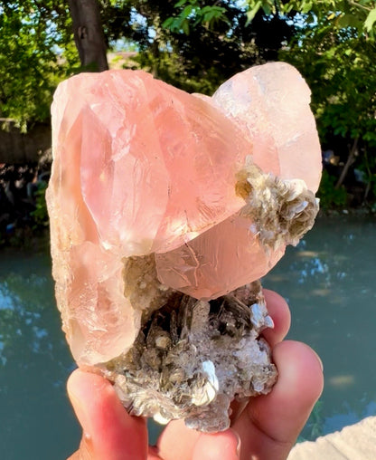 Pink Fluorite on Mica from Pakistan - 401 gram