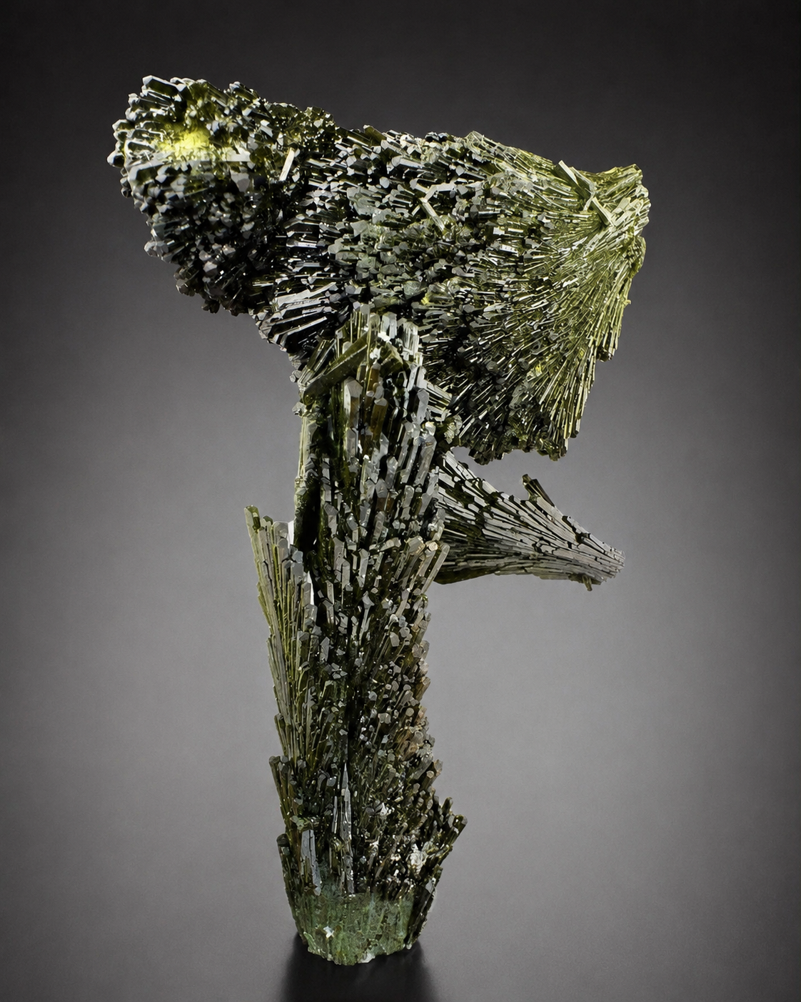 Green Epidote Crystal Specimen with Custom Base, 92 gram