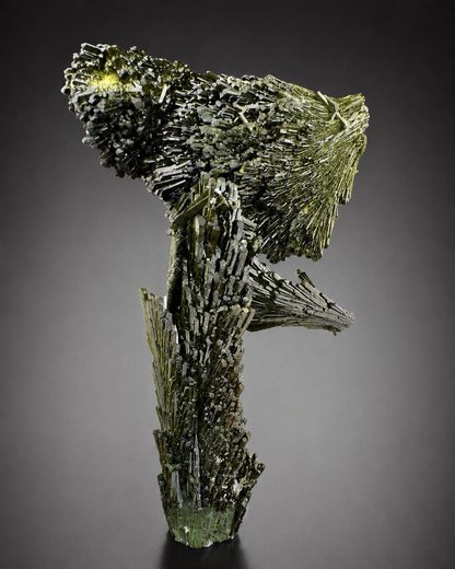 Green Epidote Crystal Specimen with Custom Base, 92 gram