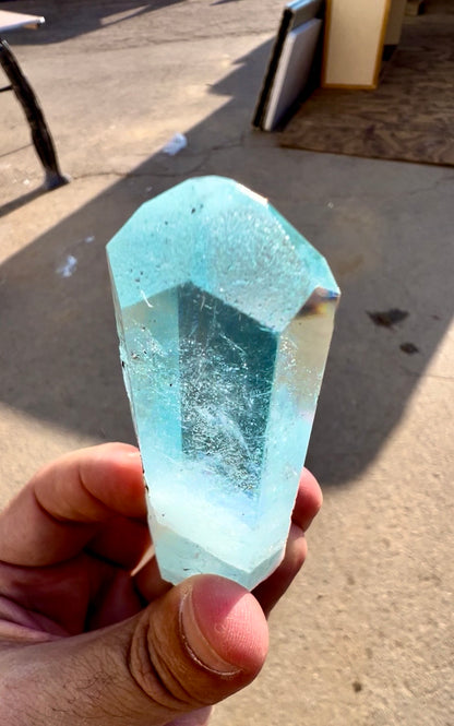 Aquamarine crystal with Diamond cut termination from Pakistan , 63 gram