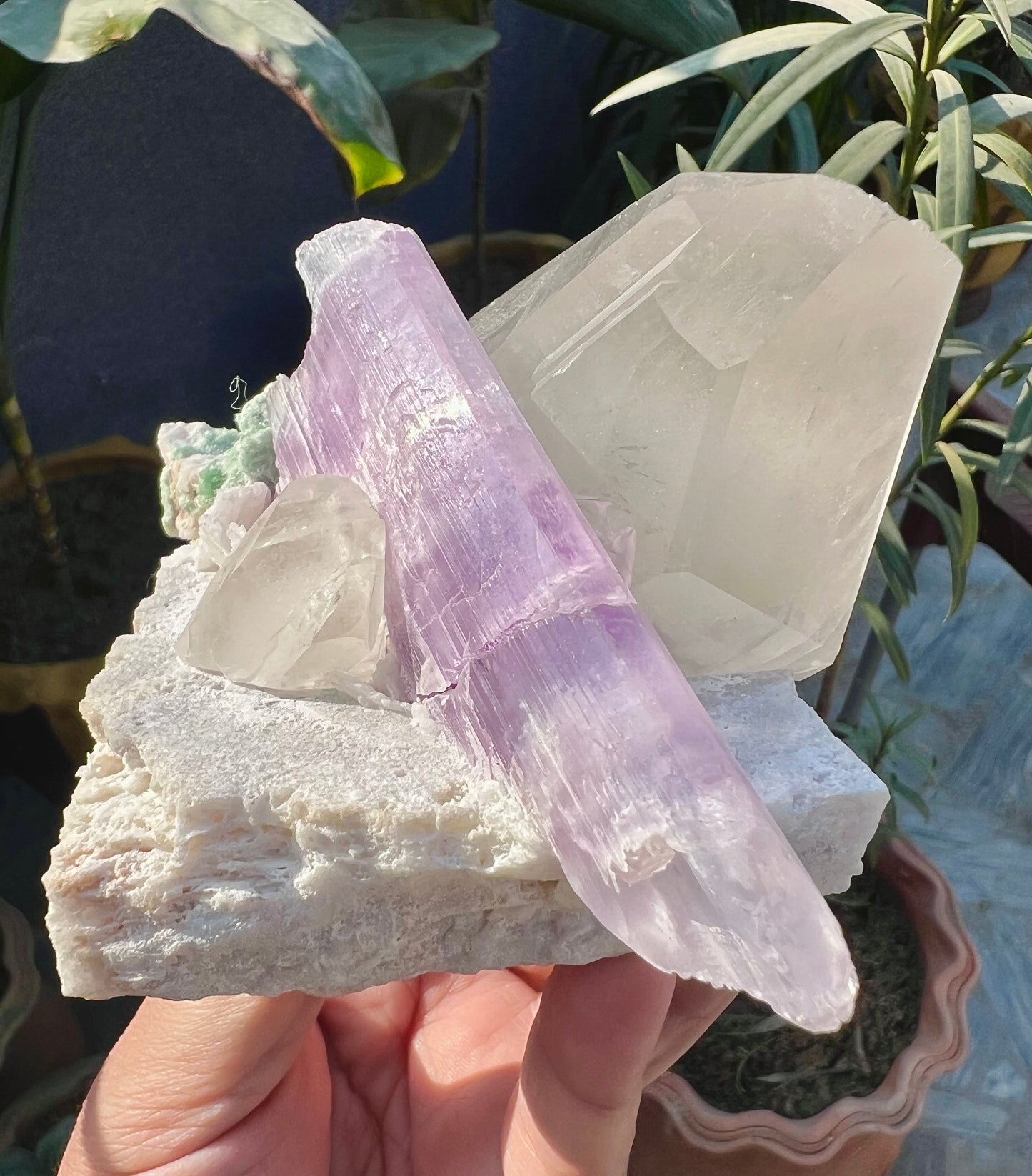 Kunzite with Quartz on matrix from Afghanistan, 740 gram