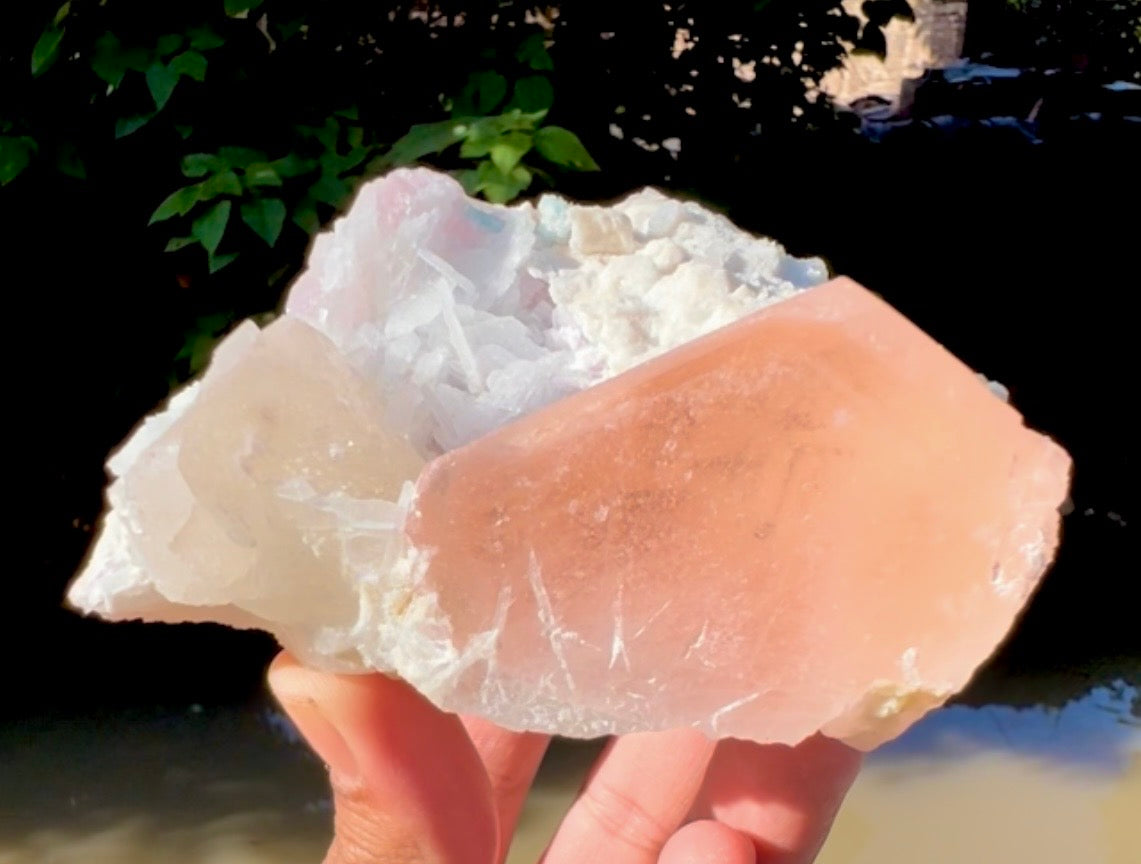 Morganite with Lepidolite, Quartz and Cleavlandite albite specimen from Afghanistan, 406 gram